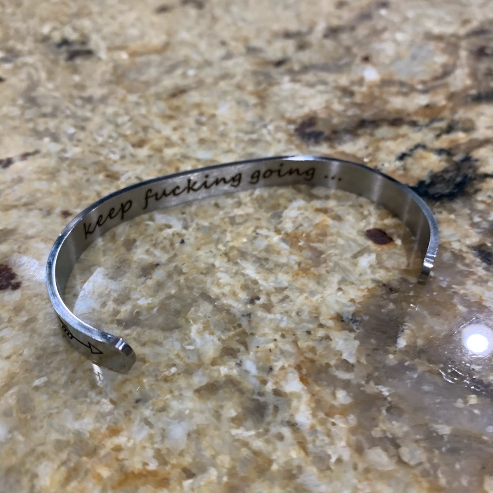 Keep Going Cuff bracelet unisex new - Picture 3 of 5